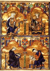 16-18 Queen Blanche of Castile and King Louis IX, Moralized Bible
(Gothic art, 1150-1400)