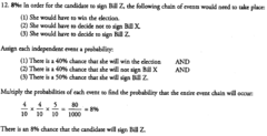 A polling company reports that there is a 40% chance that a certain candidate will win the next election. If the candidate wins, there is a 60% chance that she will sign Bill X and no other bills. If she decides not to sign Bill X, she will sign either Bill Y or Bill Z, chosen randomly. What is the chance that the candidate will sign Bill Z?