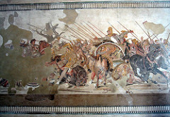 Alexander Mosaic from the HOuse of Faun, Pompeii. Republican Roman. c. 100 bce. mosaic