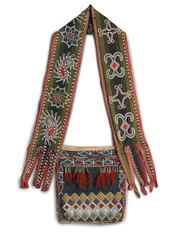 Bandolier bag. Lenape (Delaware tribe) 1850. ce. beadwork on leather