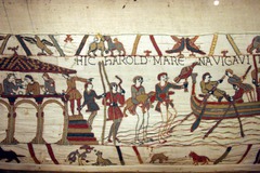 Bayeux Tapestry. Romanesque. c. 1066-1080 ce. embroidery on linens