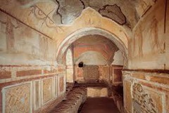 Catacomb of Priscilla Rome, Italy. Late Antique Europe. c. 200-400 ce excavated tufa and fresco