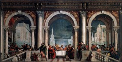 Christ in the House of Levi
c. 1573
Artist: Veronese
Period: Mannerist
Originally titled Last Supper but name was changed because it was deemed inappropriate. This is from the book Mark, in which Jesus has dinner in a house filled with sinners.