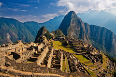 City of Machu Picchu
-Granite (architectural complex).
-Central highlands, Peru. Inka. 
-c. 1450-1540 C.E. 

function: built as a royal retreat for the first Inka emperor, Pachacuti Inka Yupanqui, in the 15th century, on a mountain saddle overlooking the Urumbamba River in Peru 
context: This was a place where the emperor and his family could host feasts, perform religous ceremonies, and adminsted the affairs of the empire, while also establishing a claim to land that would be owned by his lineage after his death 

also included 
-Intihuantana -- 