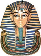 *Death Mask of Tutankhamen*
1323 BC
Thebes, Egypt
New Kingdom
Gold with inlay of precious stones

Shows the extent of grandeur and wealth that the pharaohs possessed.