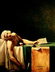 Death of Marat
c. 1793
Artist: David
Period: neoclassical
Marat was the leader of the French Revolution. Desk is like a tombstone, People shunned David for years because of this painting