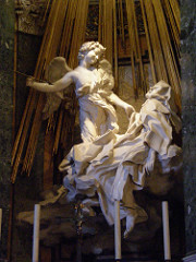 Ecstasy of Saint Teresa
Cornaro Chapel, Church of Santa Maria della Vittoria Rome, Italy. Gian Lorenzo Bernini. c. 1647-1652 C.E. Marble (sculpture); stucco and gilt bronze (chapel)