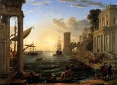 Embarkation of the Queen of Sheba by Claude Lorain, 1648