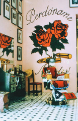 En la Barberia no se Llora (No Crying Allowed in the Barbershop). Pepon Osorio. 1994 C.E. Mixed-media installation.