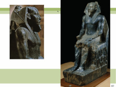 Figure 3-12 Khafre enthroned, from Gizeh, Egypt, Fourth Dynasty, ca. 2520-2494 BCE. Diorite, 5' 6" high. Egyptian Museum, Cairo. (Old Kingdom)