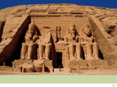 Figure 3-22 Temple of Ramses II, Abu Simbel, Egypt, 19th Dynasty, ca. 1290-1224 BCE. Sandstone, colossi 65' high. (New Kingdom)