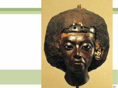 Figure 3-32 Tiye, from Ghurab, Egypt, 18th Dynasty, ca. 1353-1335 BCE. Wood, with gold, silver, alabaster, and lapis lazuli, 3 3/4" high. Ägyptisches Museum, Berlin. (New Kingdom)