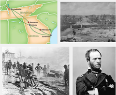 General William Tecumseh Sherman was associated with which Battle?
1. Antietam
2. Vicksburg
3. Gettysburg
4. Atlanta