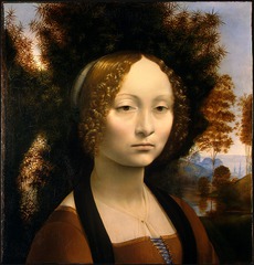 Ginevra de'Benci by Leonardo Da Vinci 
1478-1480