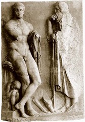 grave stele of a young hunter
(Late Classical)

(Greece)