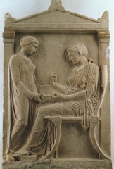 Grave stele of Hegeso. Attributed to Kallimachos. c. 410 bce. marble and paint