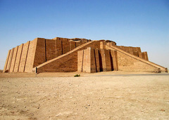 Great Ziggurat of Ur
c. 2100 BCE
Culture: Sumerian
The temple was on top of the tall pyramid like sculpture. Made of mud brick, not as strong as Egyptian pyramids. Used to be whitewashed to hide mud-like appearance. Four corners are oriented to compass. Dedicated to moon god Nanna