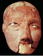 Human skull with restored features, from Jericho