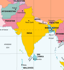 India, Pakistan, Indonesia