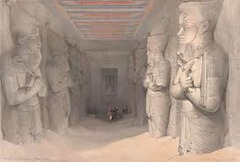 *Interior of the Temple of Ramses II*
1290-1224 BC
Abu Simbel, Egypt
New Kingdom

Giant figures of the king face each other in a narrow corridor. Columns have no lode-bearing purposes.