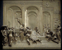 Jacob and Esau by Lorenzo Ghiberti (also known as Jacob and His Sons) 
East doors or Baptistry of San Giovanni in Florence, Italy. 
1425-1452
