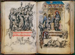 Jean Pucelle, Kiss of Judas and Annunuciation, Book of Hours of Jeanne d'Evreux
(Gothic art, 1150-1400)