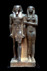 King Menkaura and Queen
Old Kingdom, Fourth Dynasty. c. 2490-2472 B.C.E. Greywacke