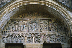 Last Judgment Tympanum, Sainte-Foy, Conques, France, 12th century, limestone (Romanesque Art)