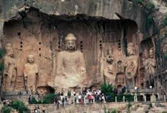 Longmen caves 
Luoyang, China. Tang Dynasty. 493-1127 C.E. Limestone