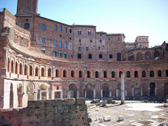 Markets of Trajan (Forum of Trajan)
106-112 C.E. 
Brick and concrete

Had 150 shops
Multilevel mall, in a semicircular shape
Main space used groin vaults, each individual shop featured a barrel vault