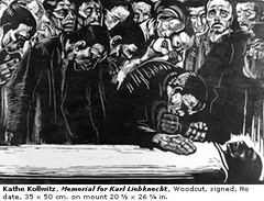 Memorial Sheet for Karl Liebknecht. Kollwitz. 1919-1920 woodcut