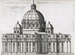 Michelangelo's Elevation for St. Peter's by Etienne Duperac. 
1546-1564