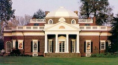 Monticello. Virginia, Jefferson. 1768-1809. brick, glass, stone, and wood
