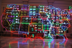 Nam June Paik; Electronic Superhighway; 1995; mixed-media installation