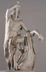 Name: Gaic Chiefton Killing Himself and His Wife

Date: Hellenistic

Medium: Marble

Location: Pergamon, Turkey

Artist: Epigonos

Form: 

Function:

Content: Look at title

Context: