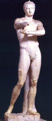 Name: Scraper (Apoxymenos)

Date: 330 BCE

Medium: Marble

Location: Greece

Artist: Lysippos

Form: 6'9