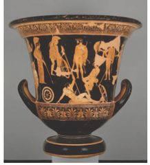 Niobides Krater. Anonymous vase painter of Classical Greece known as the niobid Painter. c 460-450 bce. Clay, red-figure technique (white highlights)
