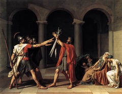 Oath of the Horatii, Jacques-Louis David, 1784, Louvre, Paris,Neoclassicism