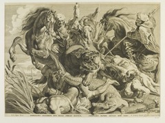 Pieter Claesz. Soutman, Hippopotamus and Crocodile Hunt, reproduction of engraving by Peter Paul Rubens, c. 1615-16