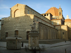 San Lorenzo by Filippo Brunelleschi in Florence, Italy. Exterior view, 1421-1446