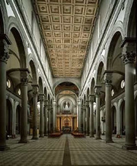 San Lorenzo Nave by Filippo Brunelleschi in Florence, Italy. 
1421-1446
