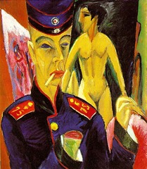 Self-Portrait as a Soldier
Ernst Ludwig Kirchner. 1915 C.E. Oil on canvas