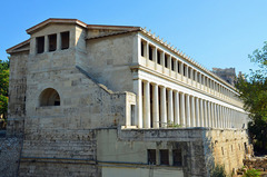 Stoa of Attalos II, from Agora, Athens (150 B.C.) 

Covered marketplace, columns mostly fluted (bottom portion smooth).