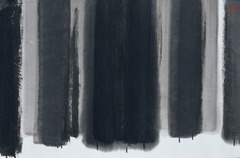 Summer Trees 

Song Su-Nam, 1983, Ink on paper

- korean artist, similar to abstract expressionists
- vertical lines ranging in thickness
- subtle tones of ink wash
- ink painting was a traditional form of artist expression in Korea
Name meant to recall past master works of art