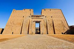 *Temple of Horus*
237-47 BC
Edfu, Egypt
New Kingdom

Still follows the basic scheme architects worked out before. Great pylon at entrance. Shows Horus and Hathor witnessing King Ptolemy XIII smiting enemies.