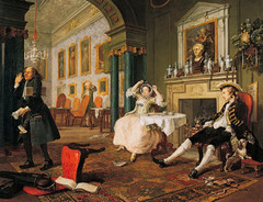 The Breakfast Scene from Marriage a la Mode, William Hogarth, National Gallery, London 1745,English Rococo Art
