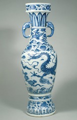 The David Vases. Yuan Dynasty, China. 1351 ce. White porcelain with cobalt blue underglaze