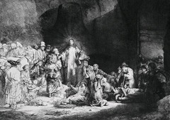 The Hundred Guilder Print
c. 1649
Artist: Rembrandt
Period: Baroque
Known as The Hundred Guilder print because someone payed a 100 guilders for it.