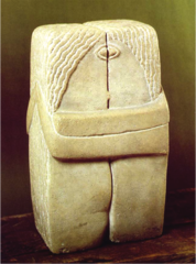 The Kiss

Constantin Brancusi,1916, limestone

Symbolic almost cubist rendering of the male and female bodies
Intertwined and enveloped figures
Two eyes become one, cyclops-like
Interlocked forms
Brancusi worked in Rodins studio and used his 