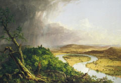 The Oxbow
c. 1836
Artist: Cole
Period: American Romantic
Founder of the Hudson River school. painted as a reply to a British book that alleged that Americans had destroyed a wilderness with industry.
